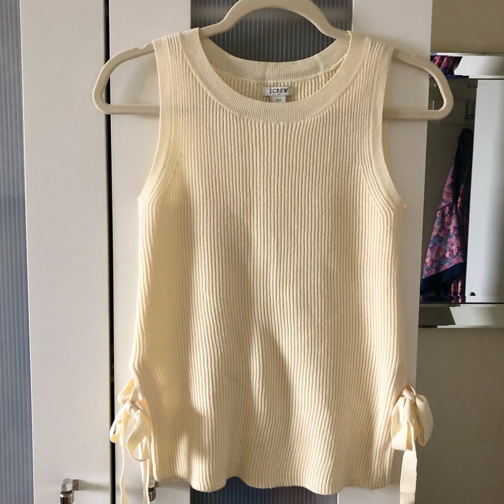 J.Crew sleeveless vest with side ties.
